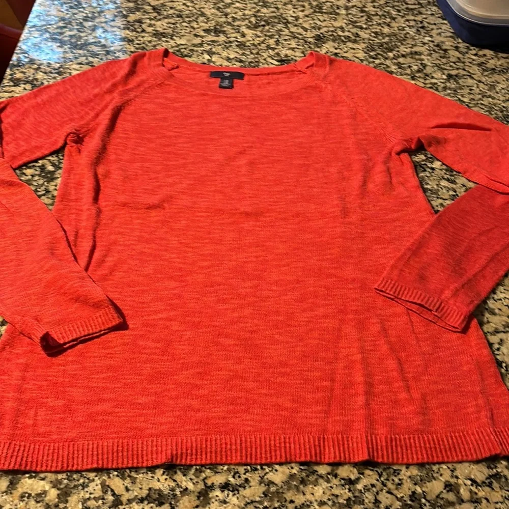 Gap lightweight knitting sweater cotton Sz M heather orange - Picture 2 of 13